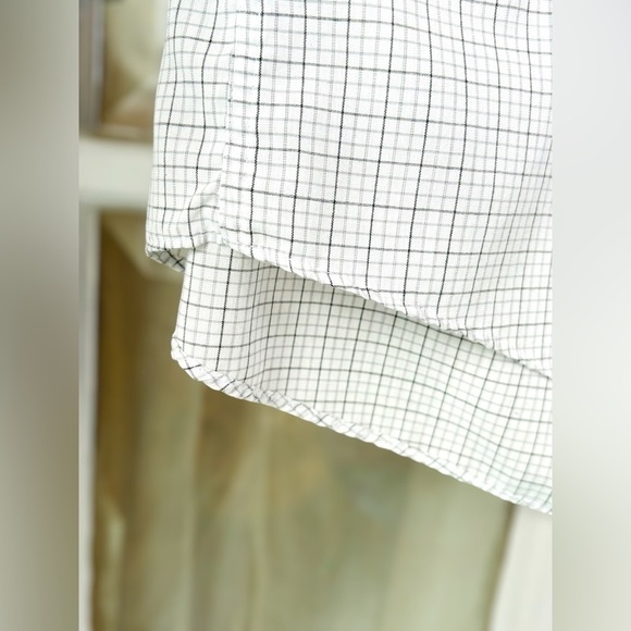Arrow Kent Men’s Size 16 Short Sleeve White w/Black & Grey Checkered Plaid Shirt - Picture 6 of 9